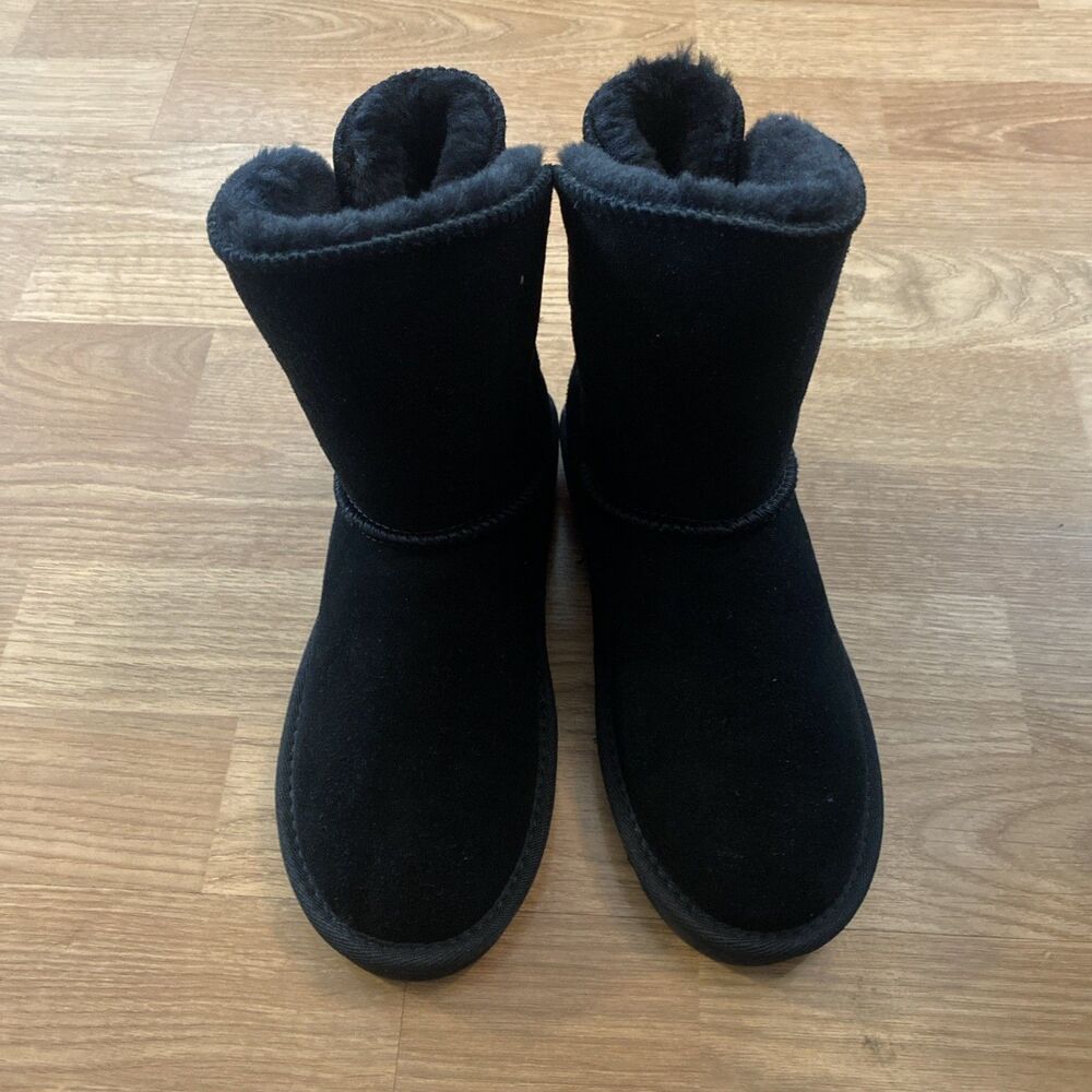 Style & Co Teenyy Suede Winter Booties Black Faux Fur Lined Boots Size 5 NEW - Picture 5 of 10